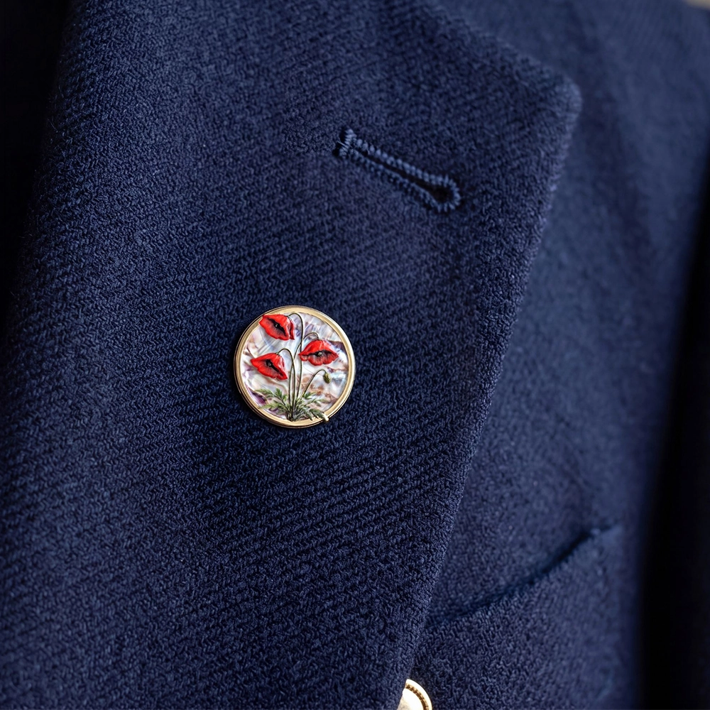 Forever Changed Limited Edition Lapel Pin pinned onto a coat