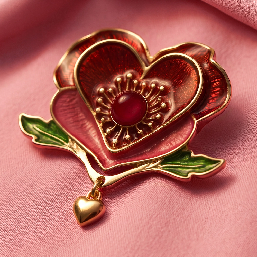 Love brooch detail