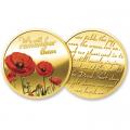 Gold Plated Poppy Medallion In Gift Box
