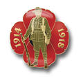 Great War Digger Poppy Badge on Card