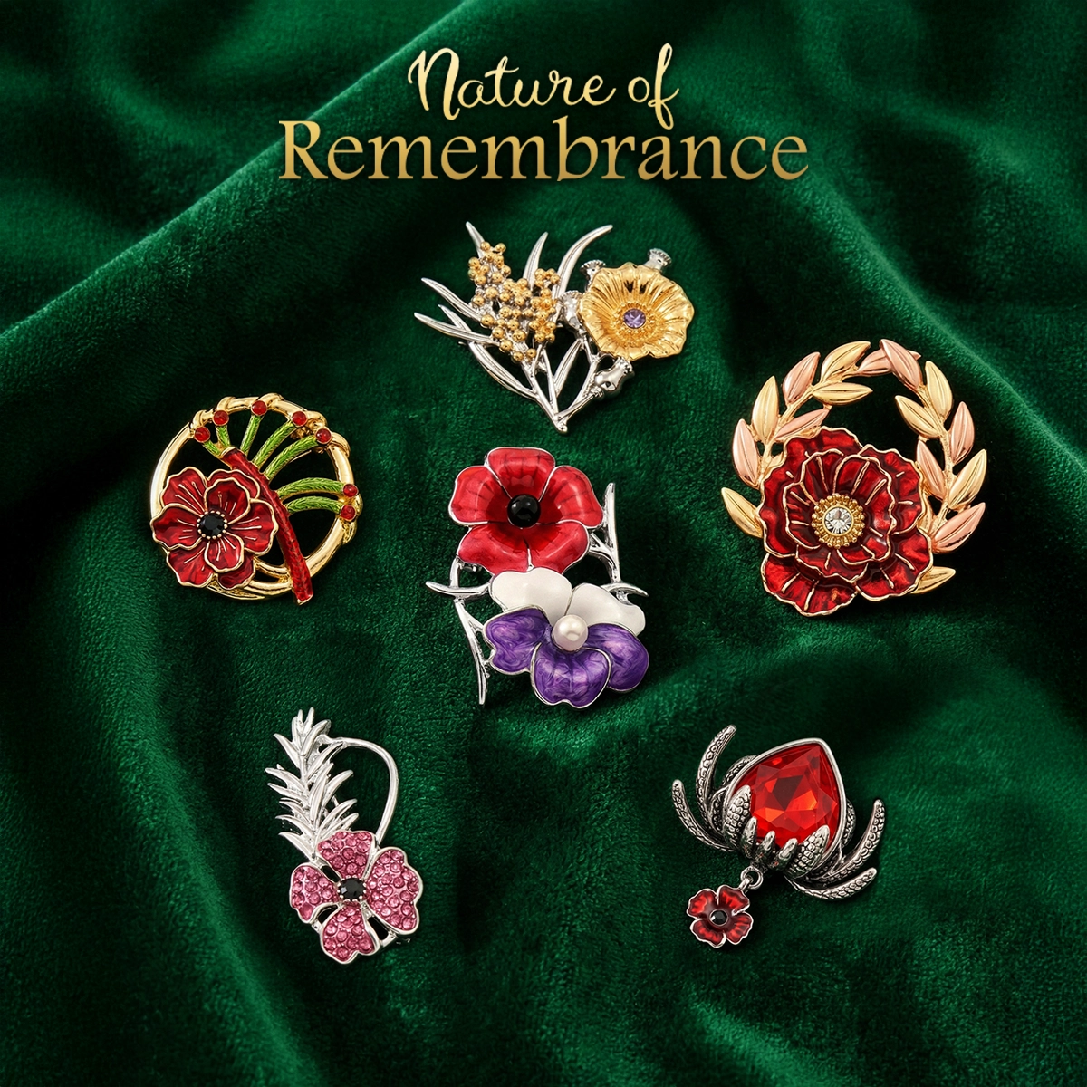 Nature Of Remembrance Brooch Collection